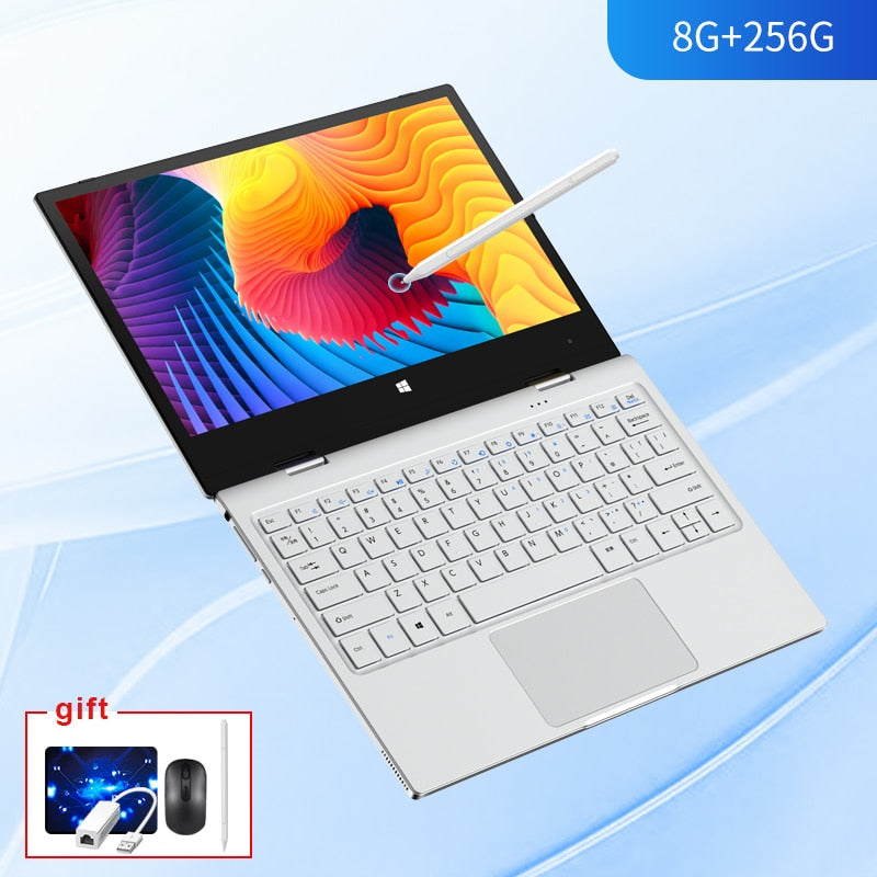 Tablet Laptop 2 in 1 Notebook Computer 360° Rotation PC 8GB DDR4 N4120 Ultra Thin Netbook Type-C 11.6 Portable PC Touch Screen