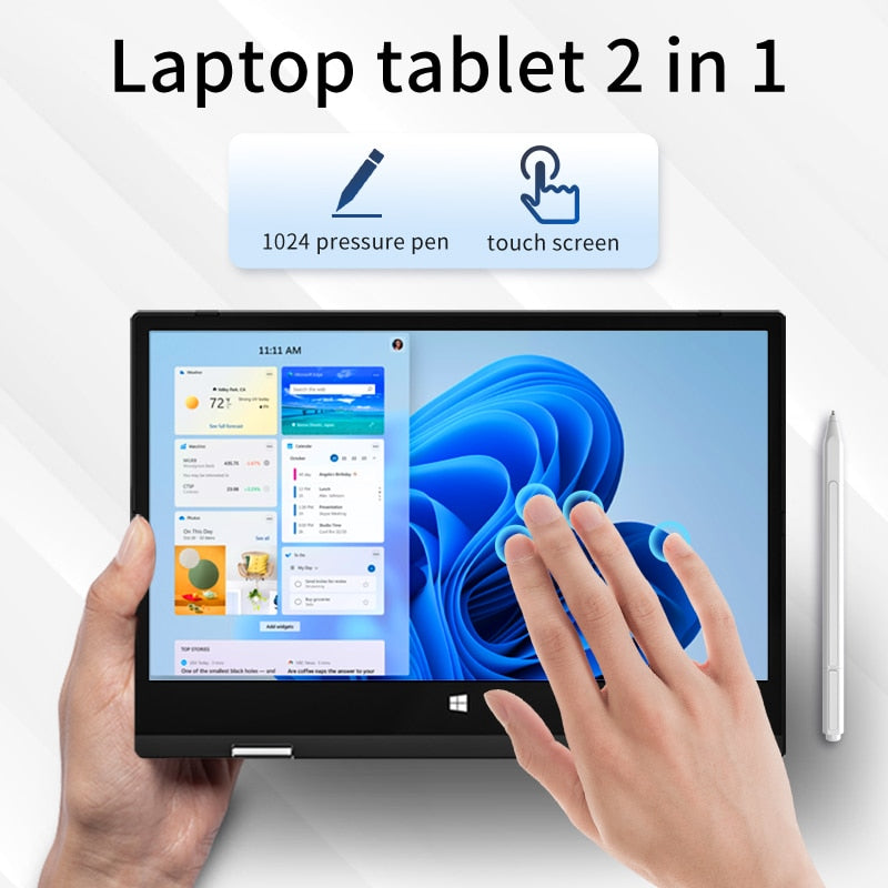 Tablet Laptop 2 in 1 Notebook Computer 360° Rotation PC 8GB DDR4 N4120 Ultra Thin Netbook Type-C 11.6 Portable PC Touch Screen