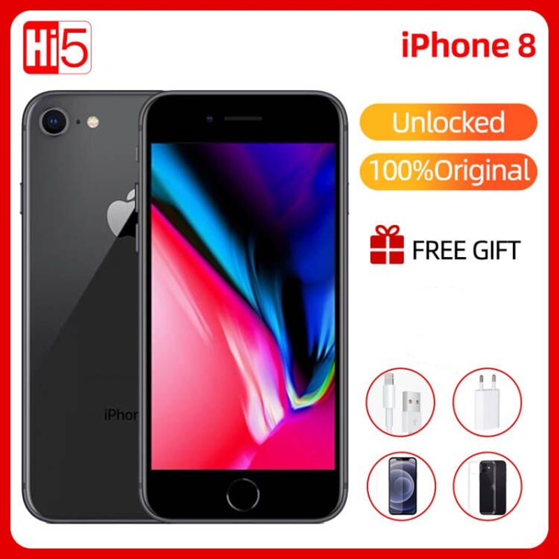Unlocked Apple iPhone 8 64G/256G ROM Wireless Charge iOS Hexa Core 3D Touch A11 Bionic Fingerprint Mobile Used Smart Phone