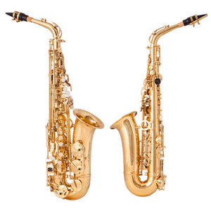 Aisiweier Eb Alto Saxophone New Arrival Brass Gold Lacquer Music Instrument E-flat Sax with Case Accessories