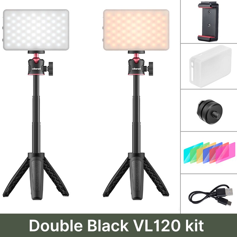 VIJIM VL120 LED Video Light Video Conference Lighting Kit Zoom Lighting for Computer with Tripod Stands Computer Desk Light lamp