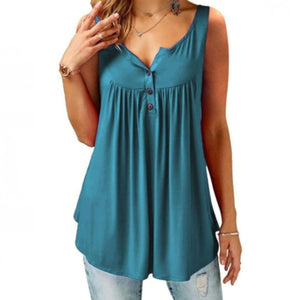 S-6XL Oversized T-shirt Women Loose Casual Sleeveless Female  Pleated Solid Tank Top Woman's Clothing Streetwear 2022 Summer New