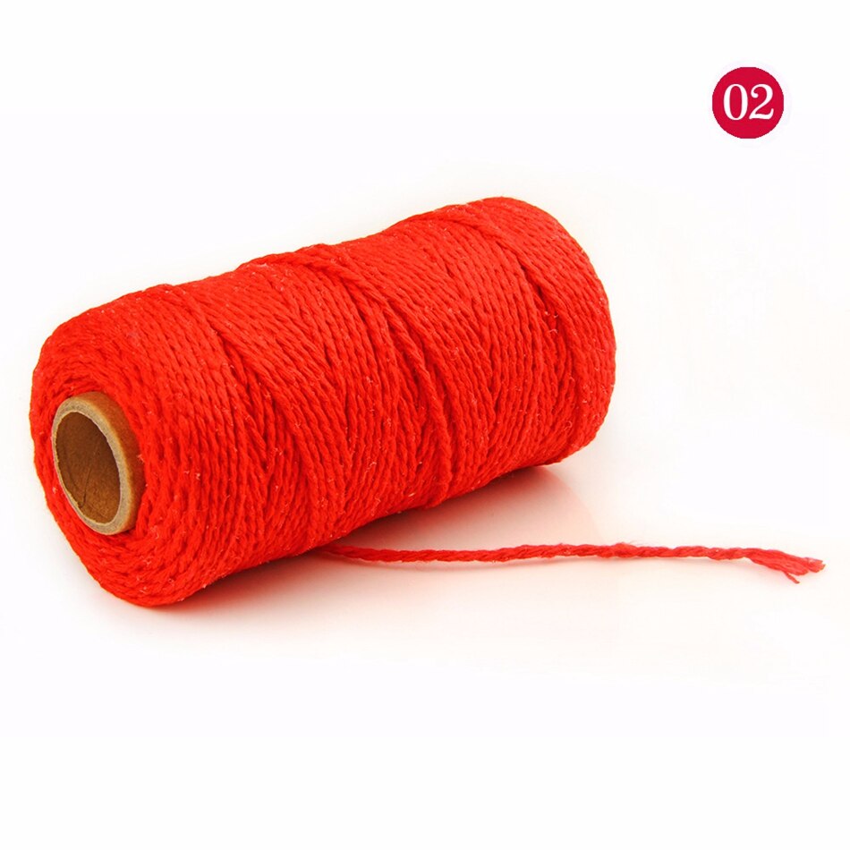 2mm 100M Colorful Thread Cord Handmade Crafts DIY Beige Twisted Cotton Macrame Cord Twine Rope String Home Textile Decoration