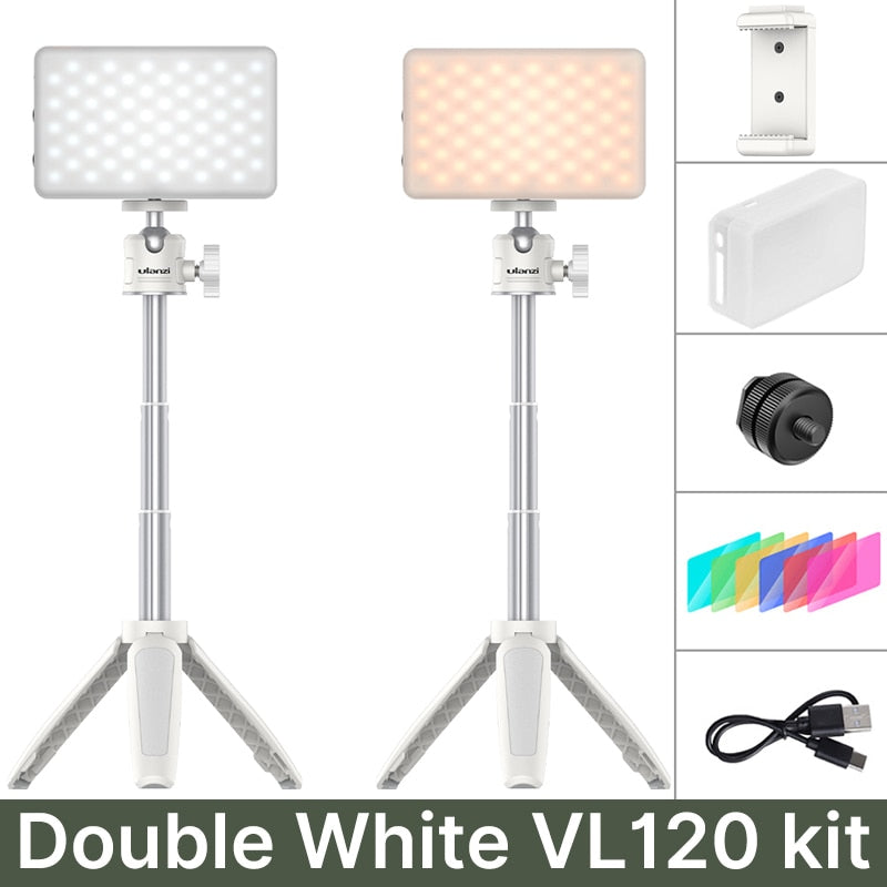 VIJIM VL120 LED Video Light Video Conference Lighting Kit Zoom Lighting for Computer with Tripod Stands Computer Desk Light lamp