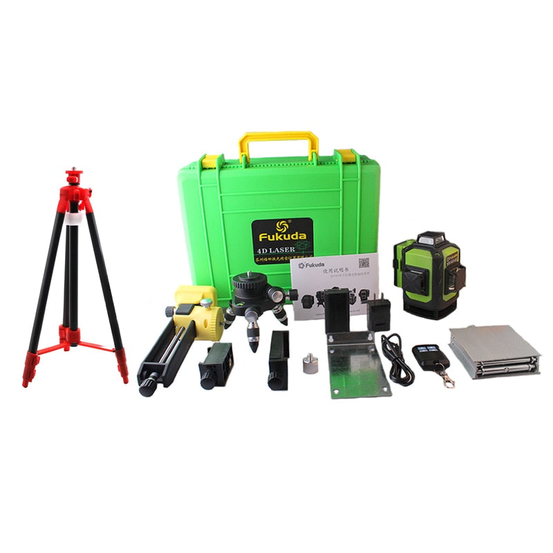 New Fukuda Professional 16 Line 4D Laser Level Japan Sharp Green 515NM Beam 360 Vertical And Horizontal Self-leveling Cross