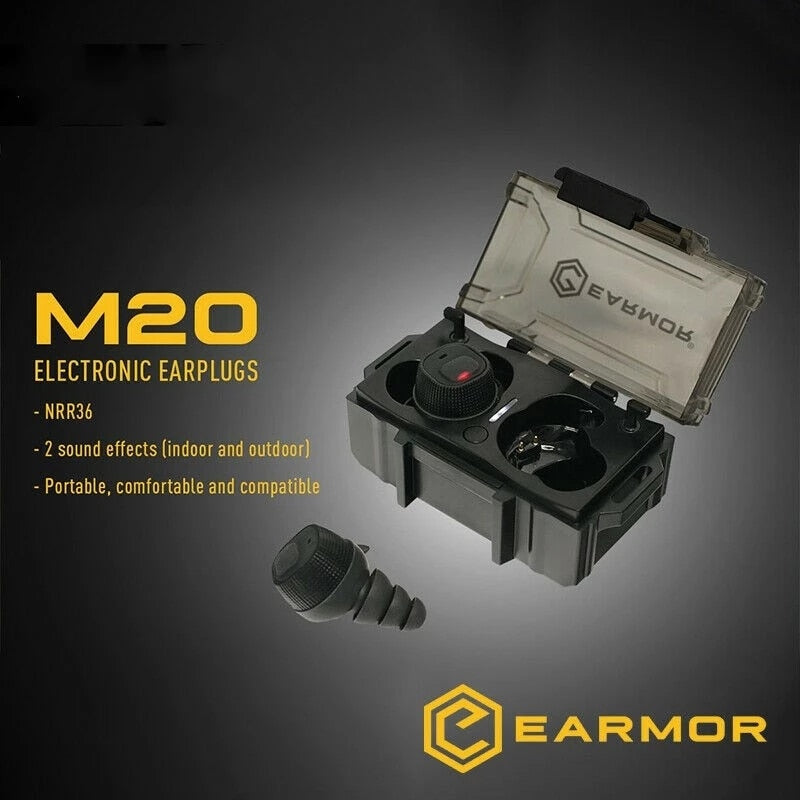 EARMOR M20 Electronic Earplug Tactical Noise Reduction Earplug for Shooting Training / Law Enforcement High-noise Environments