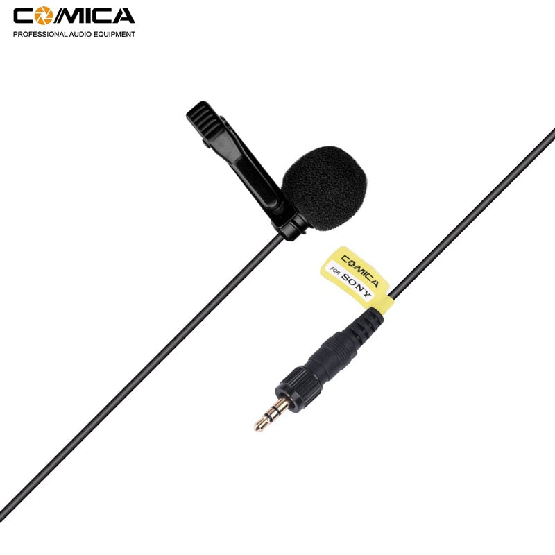 Comica CVM-M-O2 3.5mm Lavalier Microphone Omnidirectional Lapel Lav Mic for Sony Wireless Microphone Transmitter