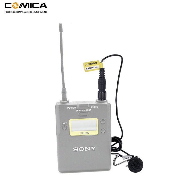 Comica CVM-M-O2 3.5mm Lavalier Microphone Omnidirectional Lapel Lav Mic for Sony Wireless Microphone Transmitter