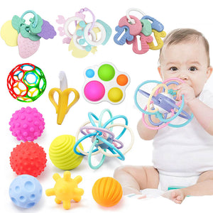 Rattle Teether Toys For Babies Educational Baby Games Rattle Toys Teether For Teeth Newborns Baby Rattles Toys 0 12 Months