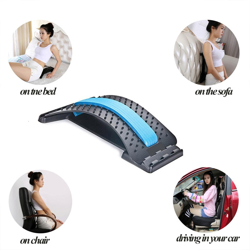 Back Stretcher Massager Fitness Gym Equipment For Home Stretch Equipment Lumbar Support Relaxation Spine Pain Relieve Chiropract