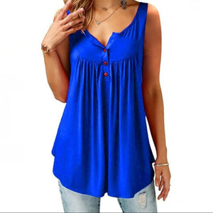 S-6XL Oversized T-shirt Women Loose Casual Sleeveless Female  Pleated Solid Tank Top Woman's Clothing Streetwear 2022 Summer New