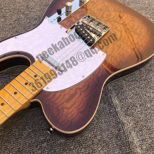 Electric Guitar T L Custom Shop Brown Sunburst Maple Fretboard 6 Strings Musical Instruments Graph Tech Nut
