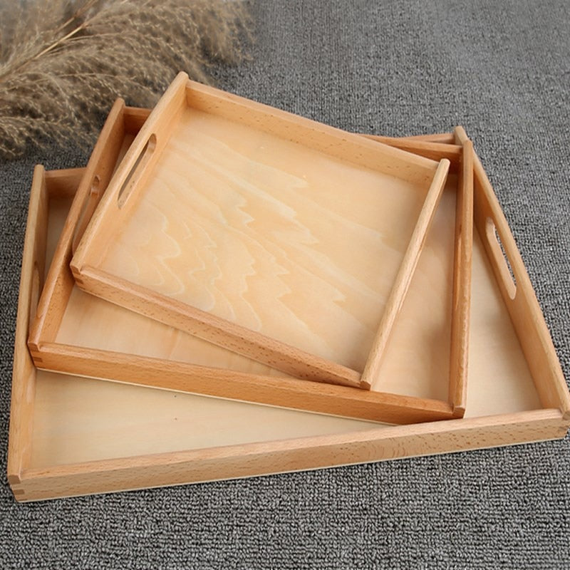 Wooden Tray Montessori Furniture Toys Montessori Practical Educational Preschool Toys For Children Learning Dienblad Hout B2166F