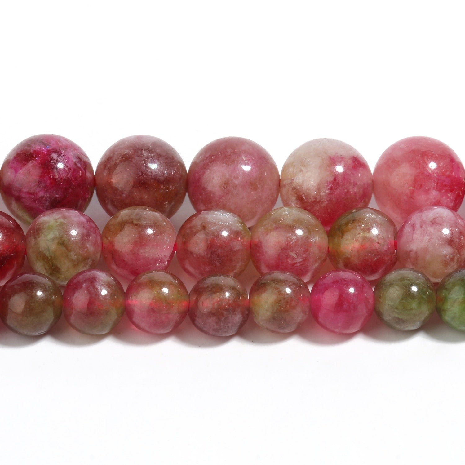 6 8 10mm Colorful Tourmaline Natural Stone Beads Loose Round Beads for Jewelry Making Diy Charms Bracelet Necklace Accessories