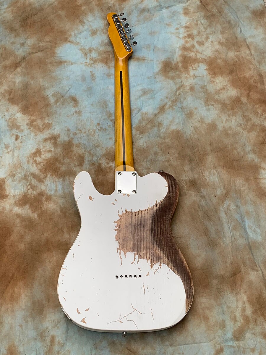Electric Guitar, TL, Aged Relic Vintage White, 6 Strings, Jeff Beck, Ash Body, Maple Neck